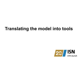 Translating the model into tools
 