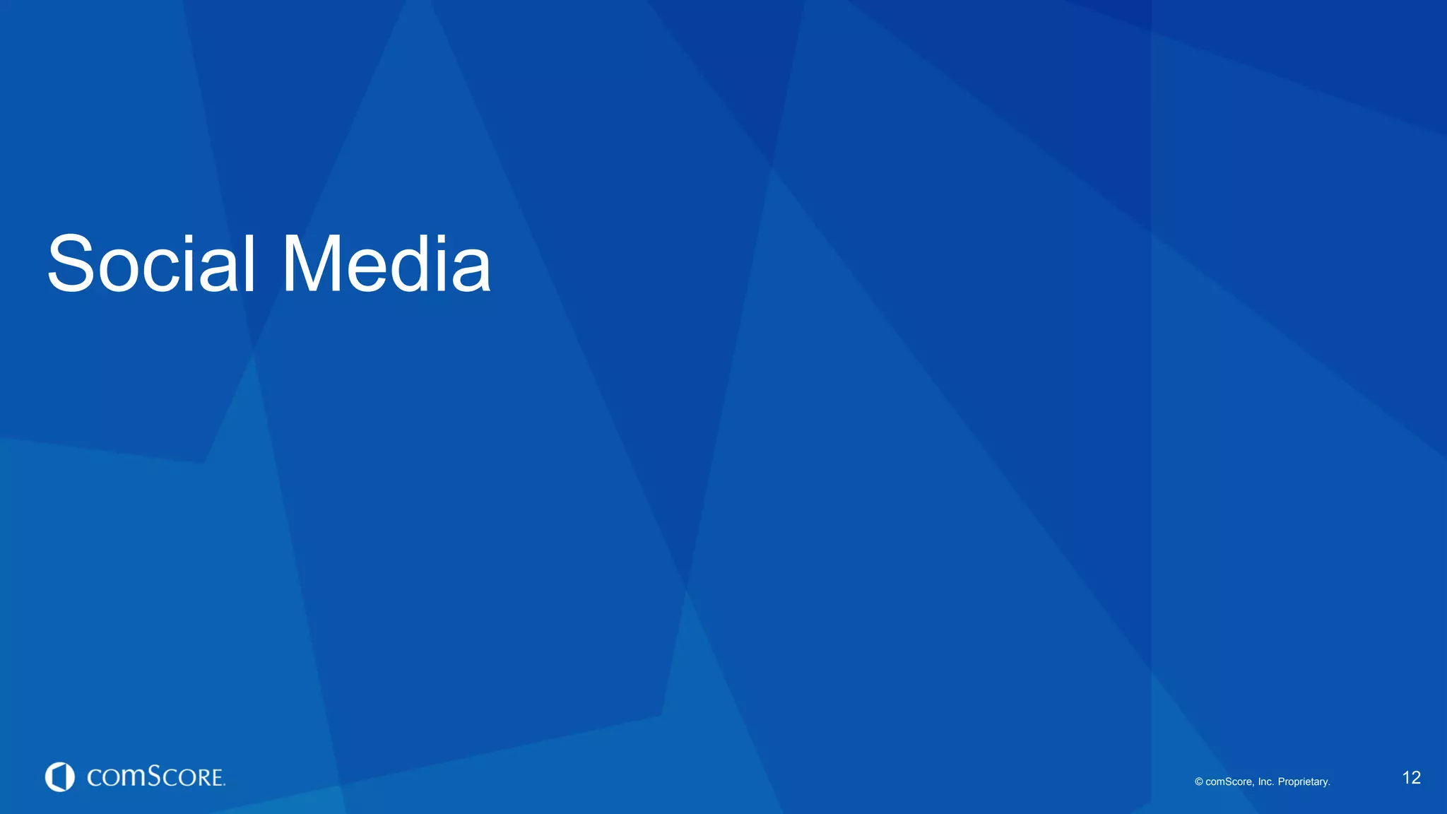 © comScore, Inc. Proprietary. 
12 
Social Media  