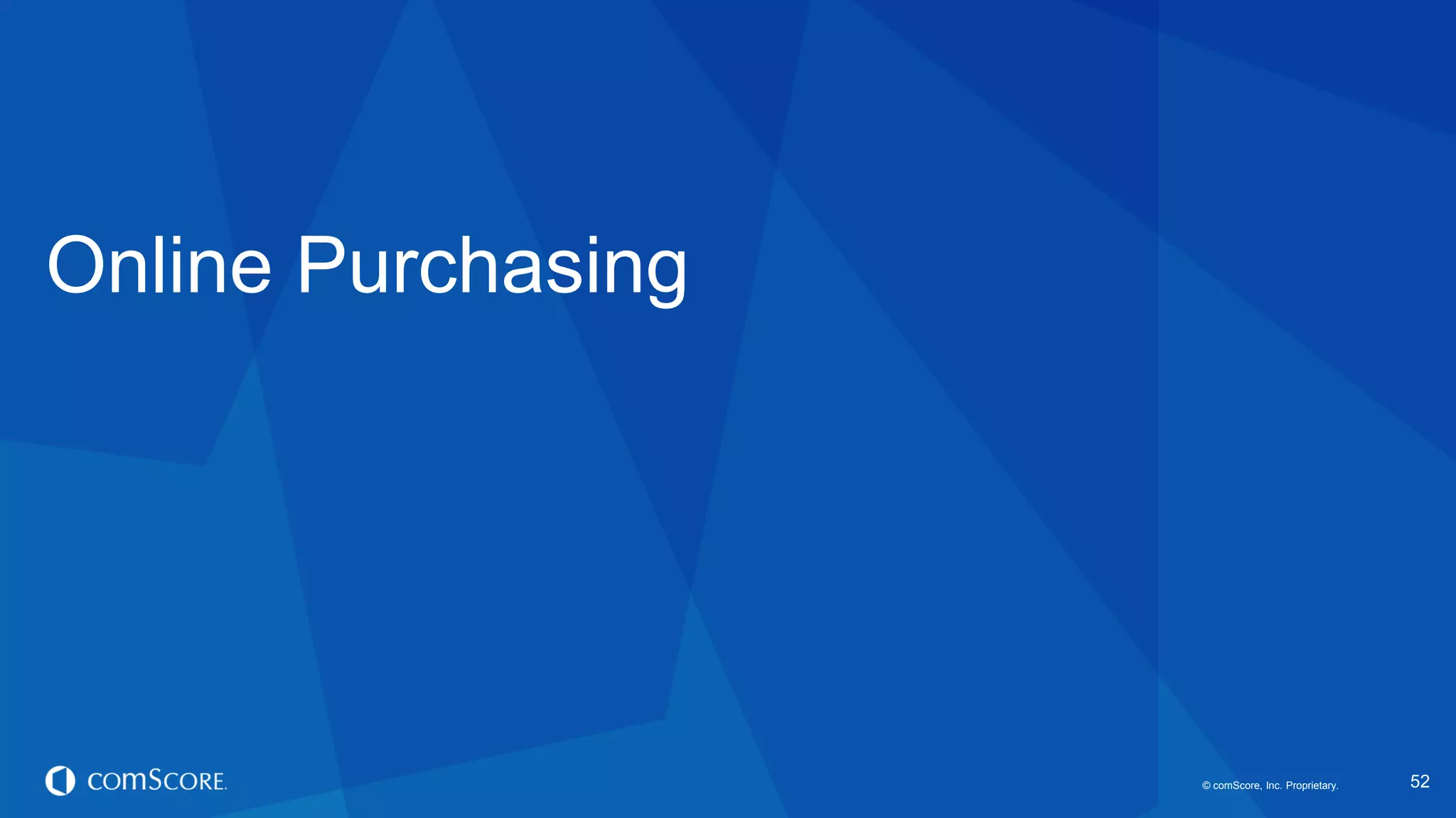 © comScore, Inc. Proprietary. 
52 
Online Purchasing  