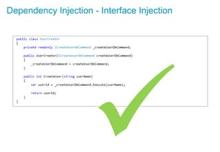 Dependency Injection - Interface Injection
 