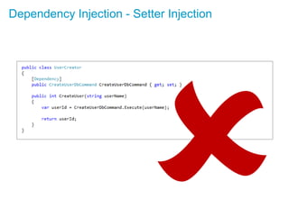 Dependency Injection - Setter Injection
 