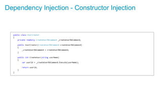 Dependency Injection - Constructor Injection
 