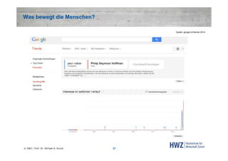 Was bewegt die Menschen?
Quelle: google.ch/trends 2014

© HWZ / Prof. Dr. Michael A. Grund

27

 