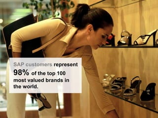SAP customers represent

98% of the top 100
most valued brands in
the world.

© SAP AG 2009. All rights reserved. / Page 11

 