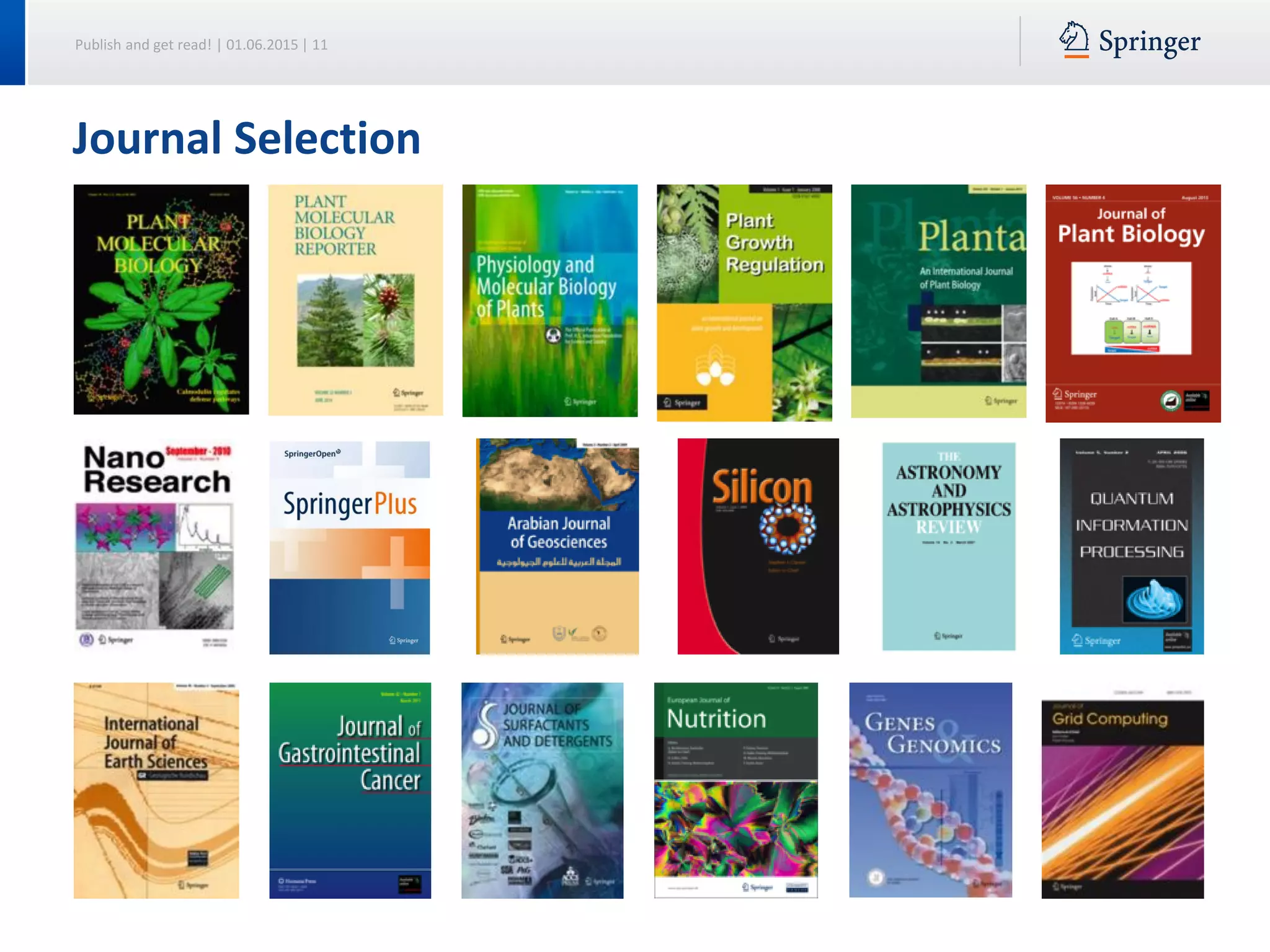 Publish and get read! | 01.06.2015 | 11
Journal Selection
 