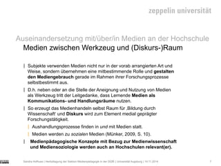 Sandra Hofhues | Herbsttagung der Sektion Medienpädagogik in der DGfE | Universität Augsburg | 14.11.2014
Auseinandersetzu...