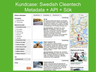 Kundcase: Swedish Cleantech 
Metadata + API + Sök 
 