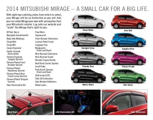 2014 Mitsubishi Mirage Brochure - 638x499 - jpeg B Pillar Decal Mitsubishi Mirage