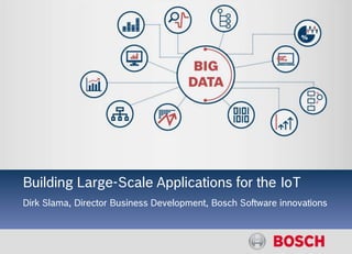 IoT and Big Data
Building Large-Scale Applications for the IoT
Dirk Slama, Director Business Development, Bosch Software innovations
 