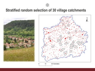 Stratified random selection of 30 village catchments
 