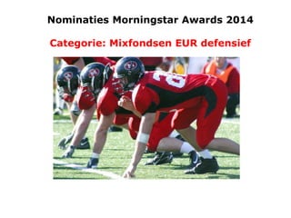 Nominaties Morningstar Awards 2014
Categorie: Mixfondsen EUR defensief

 