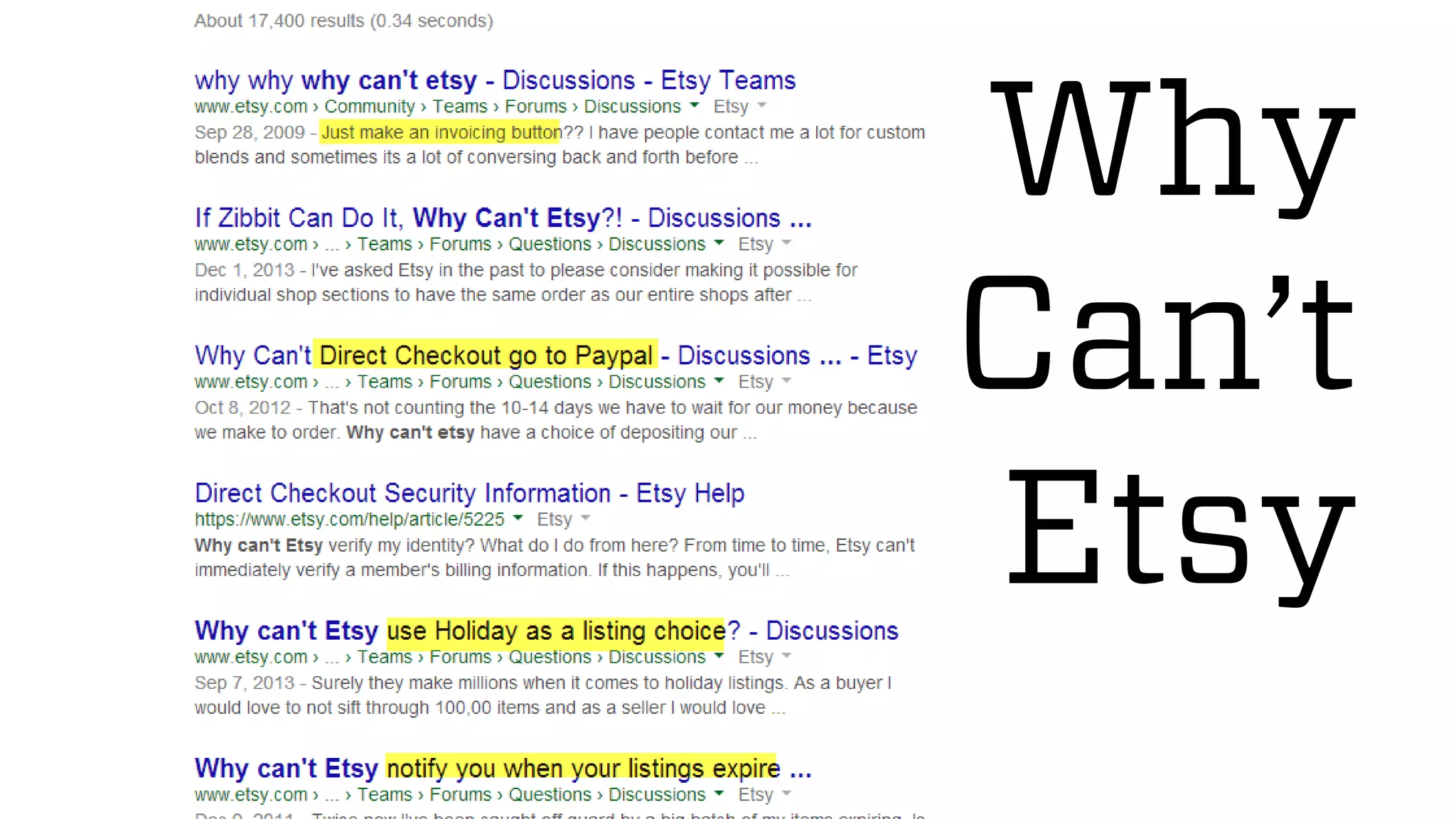 @wilreynolds
Why
Can’t
Etsy
 