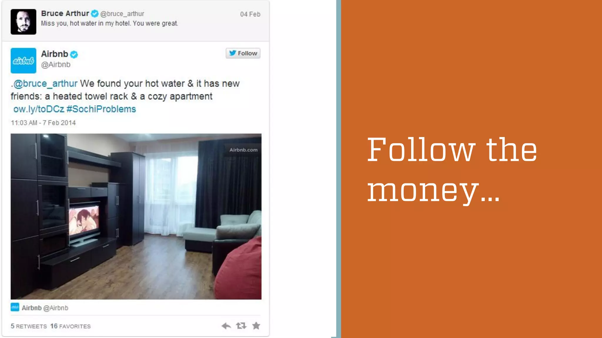 @wilreynolds
Follow the
money…
 