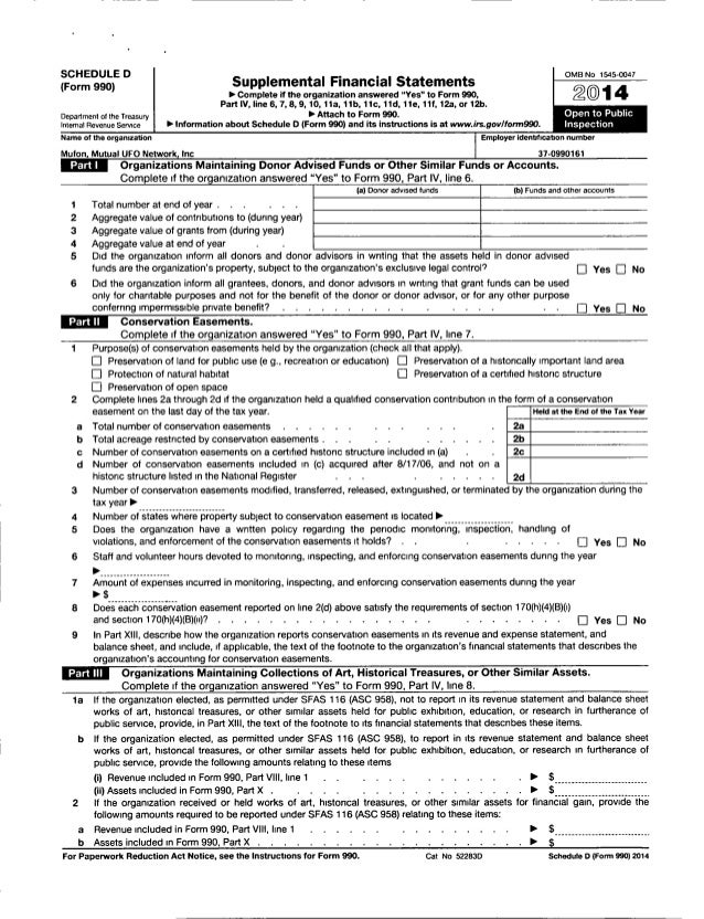 2014 mufon 990 schedule d form