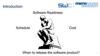 Introduction
2
Schedule Cost
Software Readiness
When to release the software product?
 