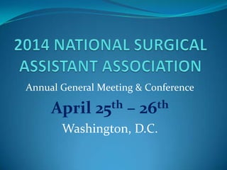 Annual General Meeting & Conference
April 25th – 26th
Washington, D.C.
 