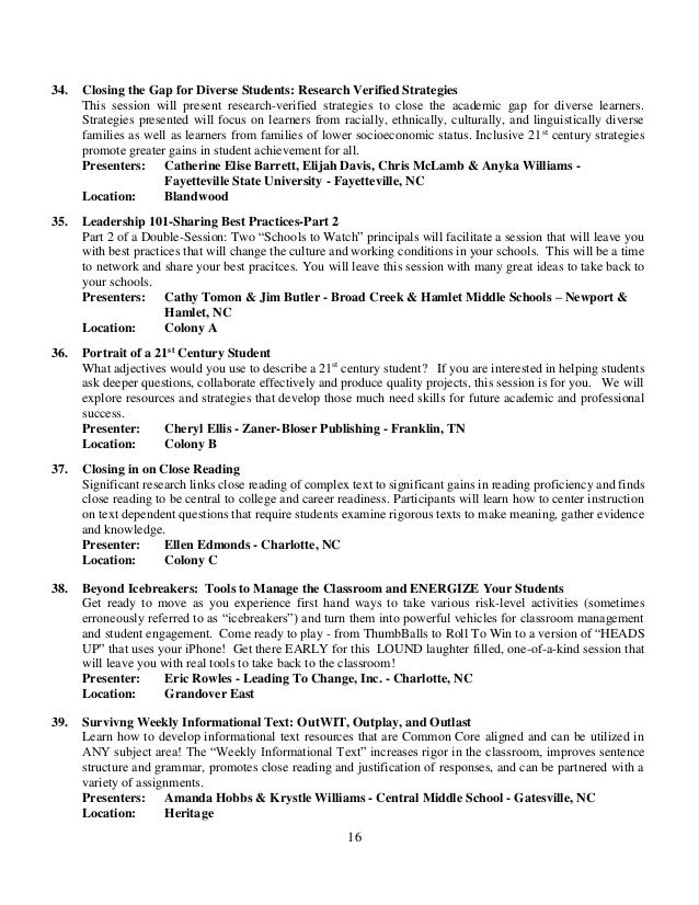 2014 NCMLE Conference Program 2014 NCMLE Conference Program