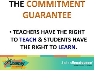 • TEACHERS HAVE THE RIGHT
TO TEACH & STUDENTS HAVE
THE RIGHT TO LEARN.
 