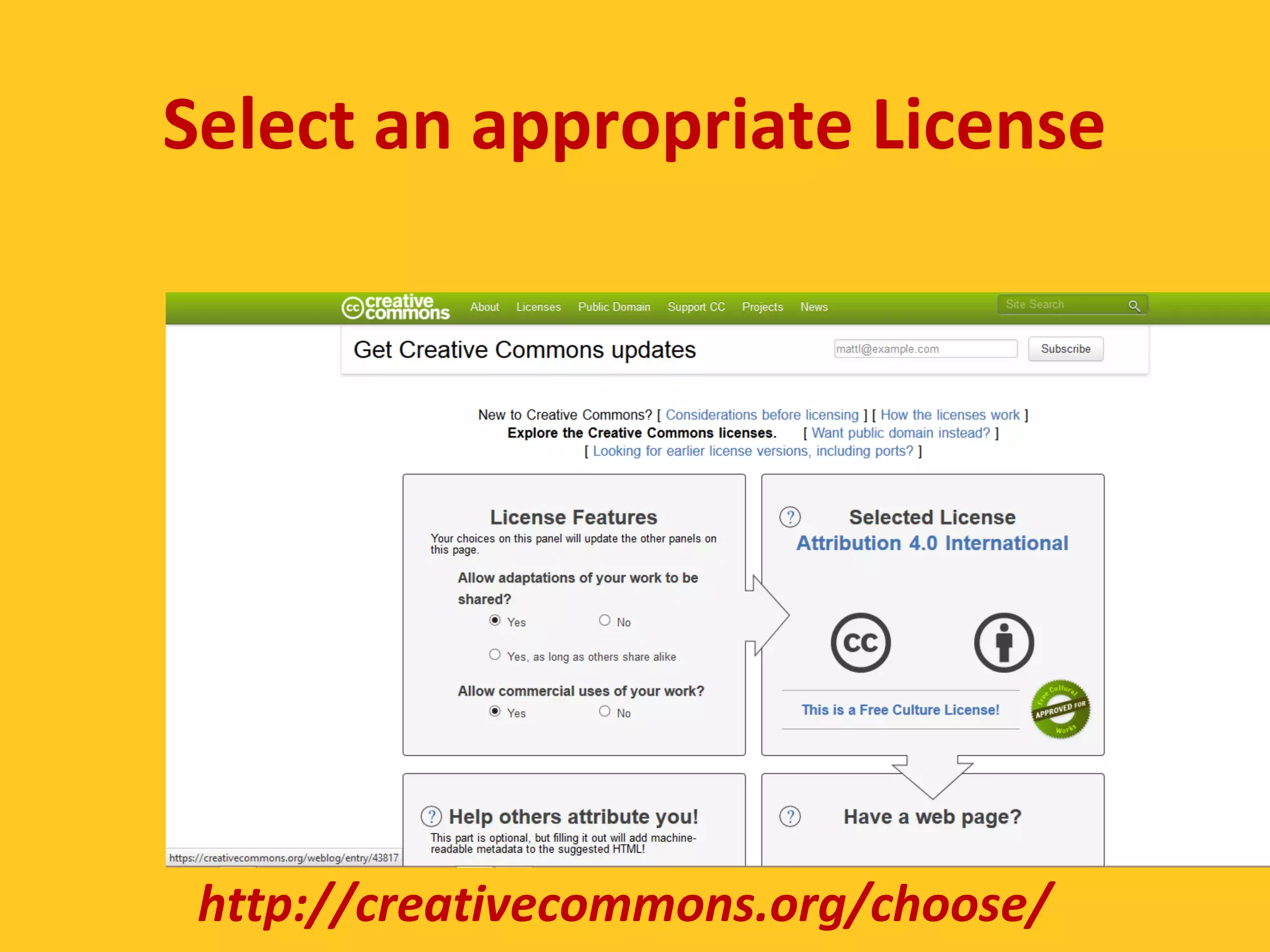 Select an appropriate License 
http://creativecommons.org/choose/ 
 