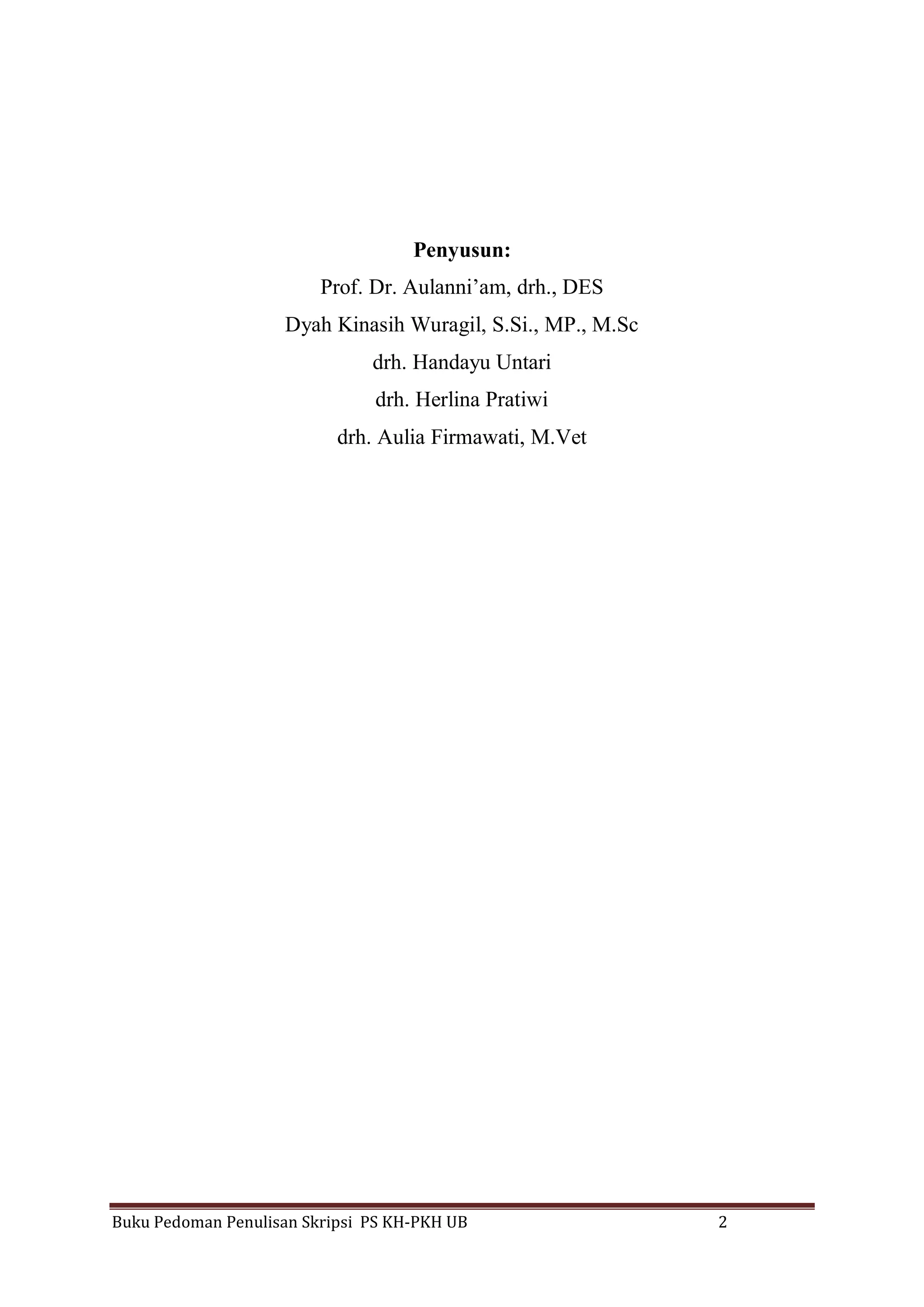 pedoman penulisan skripsi Kedokteran Hewan | PDF