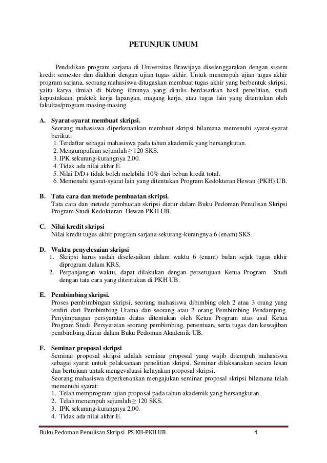 Pedoman penulisan skripsi Kedokteran Hewan