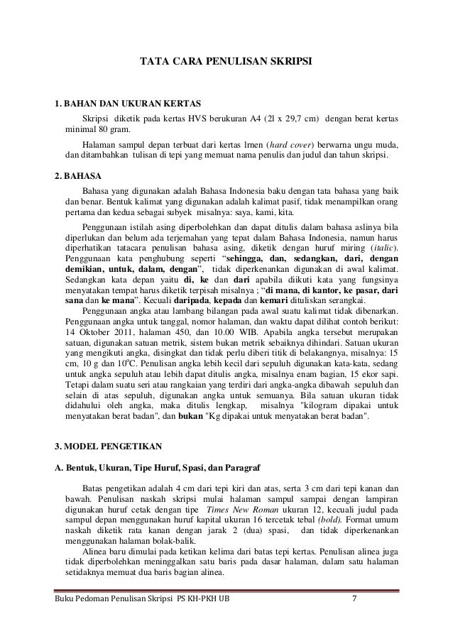 Pedoman Penulisan Skripsi Kedokteran Hewan