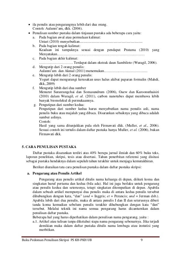 Pedoman penulisan skripsi Kedokteran Hewan