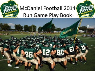 McDaniel Football 2014
Run Game Play Book
 