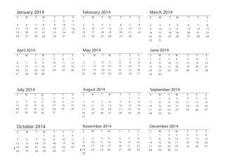 2014 printable calendar a4 size promotional products blank template 