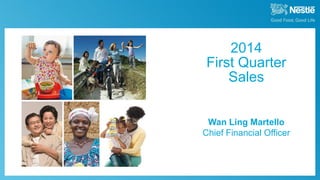 April 15th, 2014 2014 Q1 Sales
Wan Ling Martello
Chief Financial Officer
2014
First Quarter
Sales
 