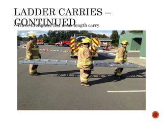  Three firefighter flat arms length carry
 