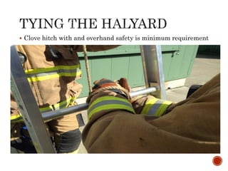  Clove hitch with and overhand safety is minimum requirement
 