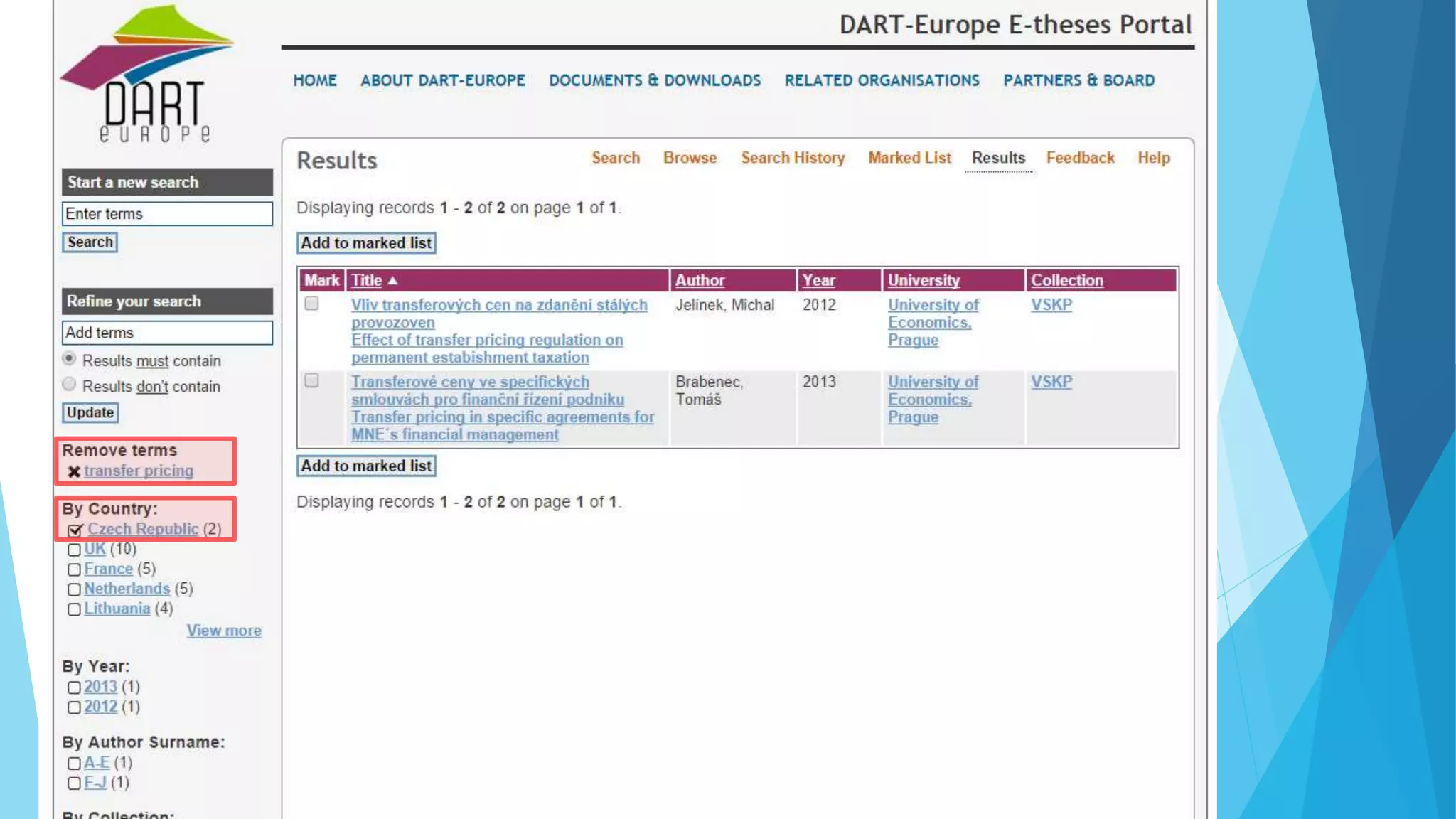 DEMO DART-Europe 
 
