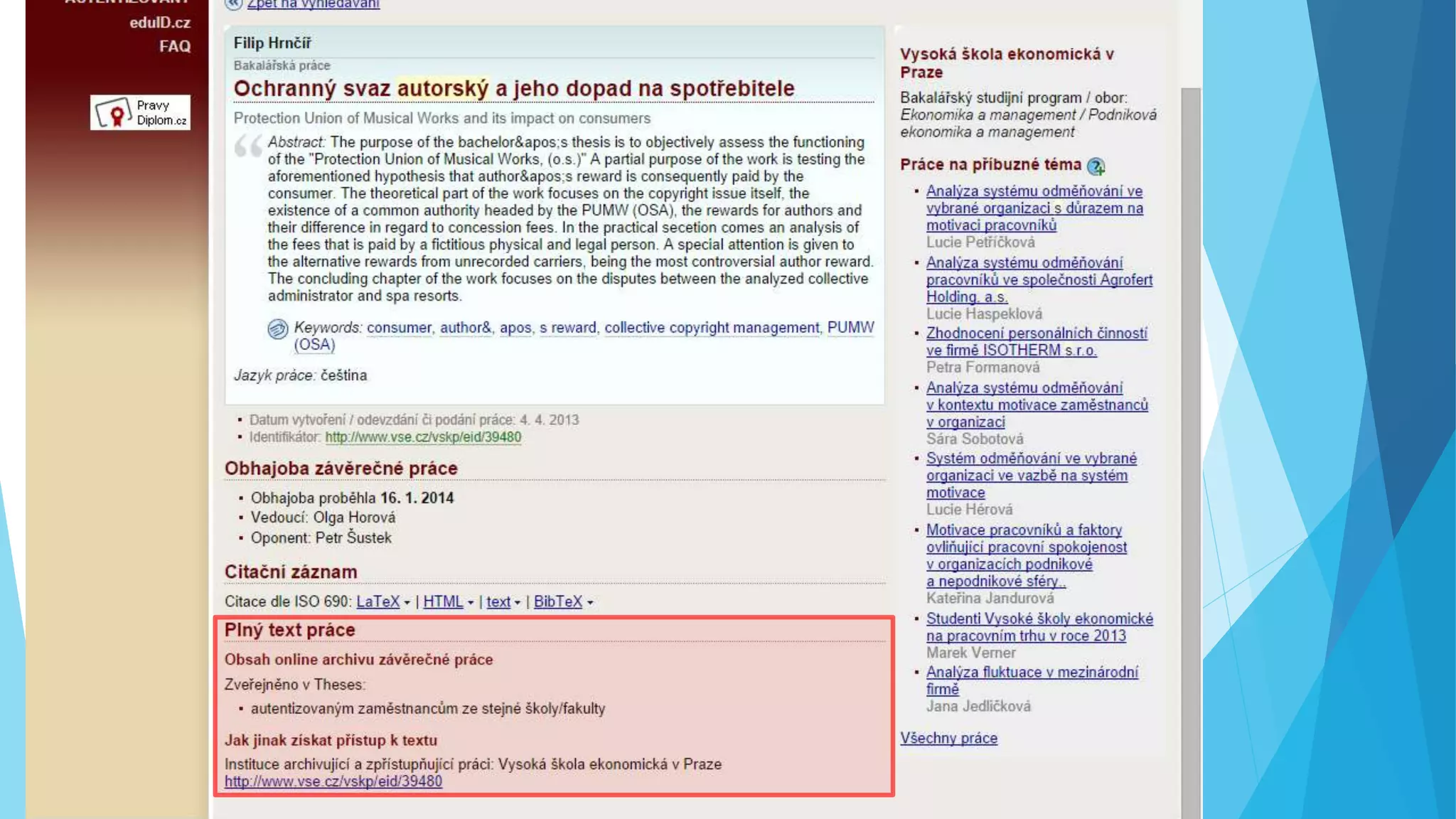 DEMO Theses.cz 
 