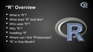 R Programming Overview | PPT