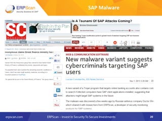 SAP	
  Malware	
  
20	
  
 