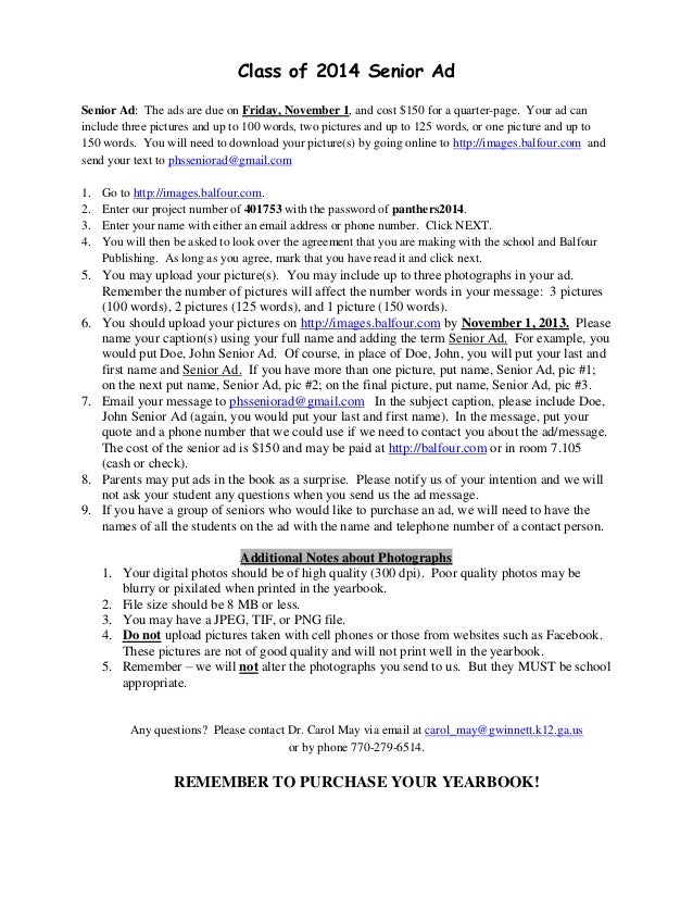 2014 senior ad flyer senior ad flyer
