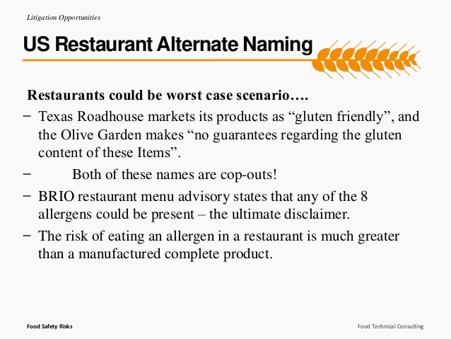 Gluten-Free Food Product Safety: Misbranding and Adulteration