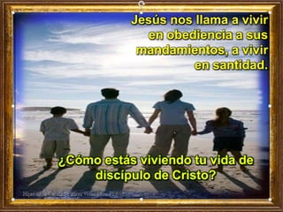 Jesús nos llama a vivir
en obediencia a sus
mandamientos, a vivir
en santidad.
¿Cómo estás viviendo tu vida de
discípulo de Cristo?
 