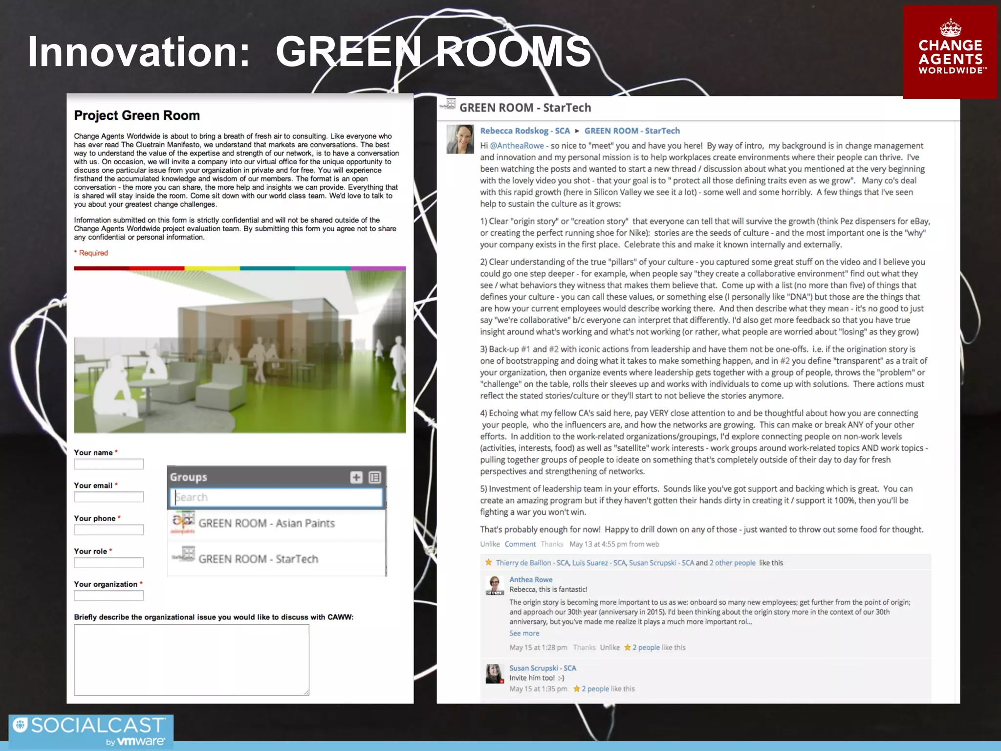 Innovation: INTEGRATION
Real-time integration
where everyone is literally
“on the same page.”
 