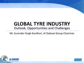 GLOBAL TYRE INDUSTRY
Outlook, Opportunities and Challenges
Mr. Surender Singh Kandhari, Al Dobowi Group Chairman
 