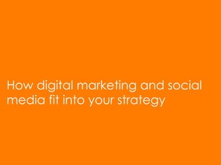How digital marketing and social 
media fit into your strategy 
 