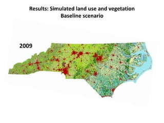 Results: Simulated land use and vegetation 
Baseline scenario 
2009 
 