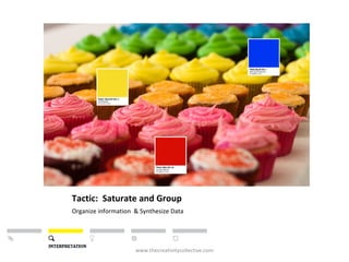 Tactic: Saturate and Group
Organize information & Synthesize Data
www.thecreativitycollective.com
 