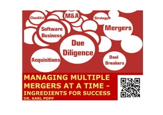 MANAGING MULTIPLE
MERGERS AT A TIME -
INGREDIENTS FOR SUCCESS
DR. KARL POPP
 