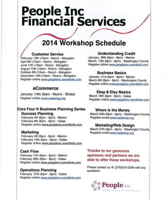 2014 People Inc Training Schedule