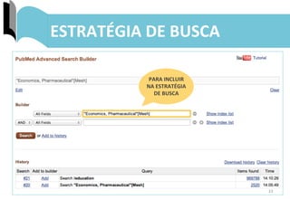33	
  
ESTRATÉGIA	
  DE	
  BUSCA	
  
PARA	
  INCLUIR	
  	
  
NA	
  ESTRATÉGIA	
  	
  
DE	
  BUSCA	
  
 