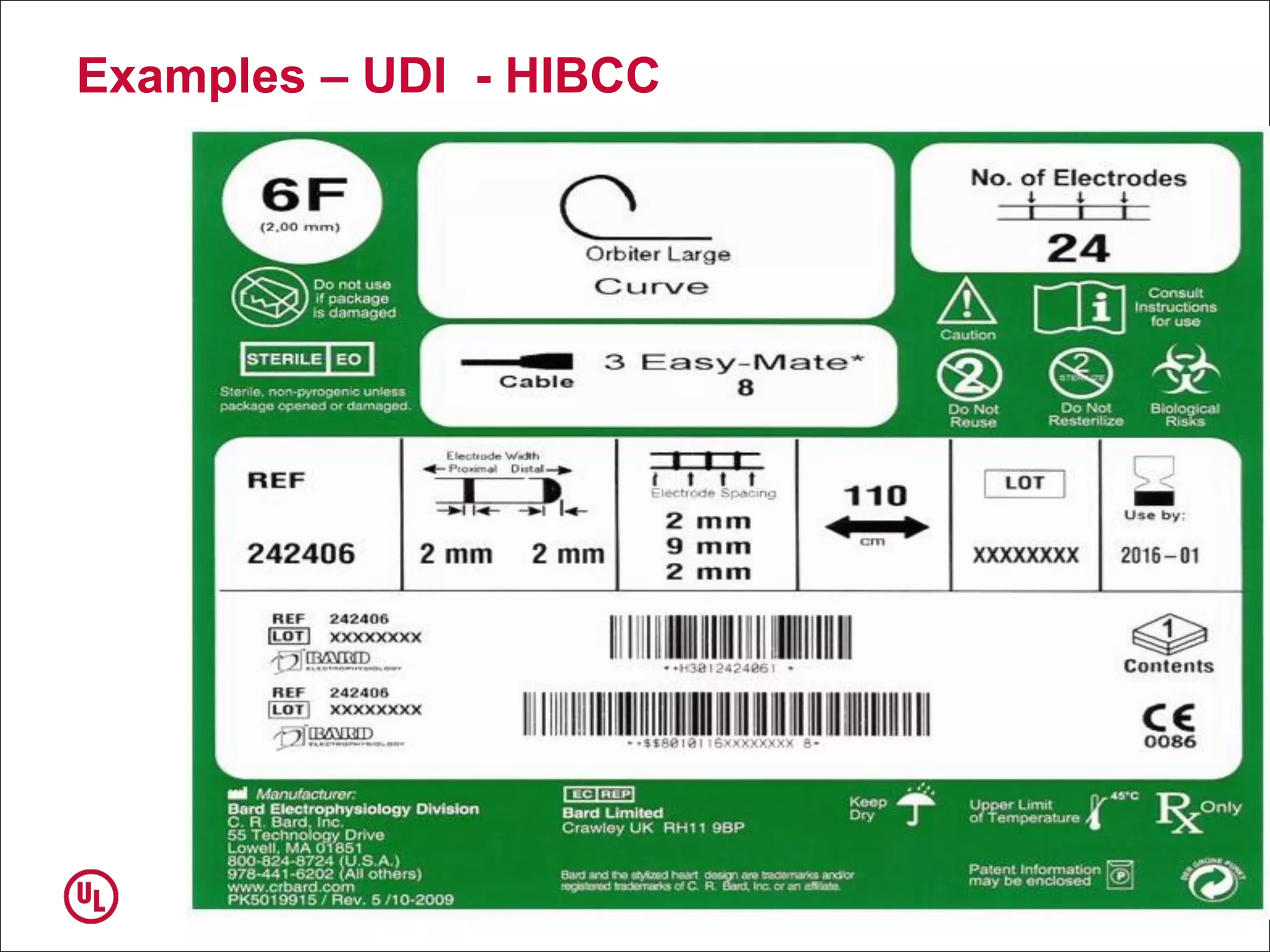 Examples – UDI - HIBCC
 