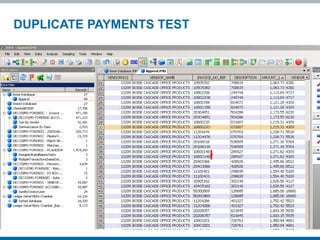 DUPLICATE PAYMENTS TEST
 