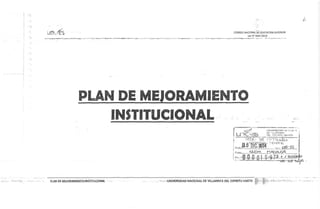 2014 Plan de Mejora Institucional UNVES-CONES